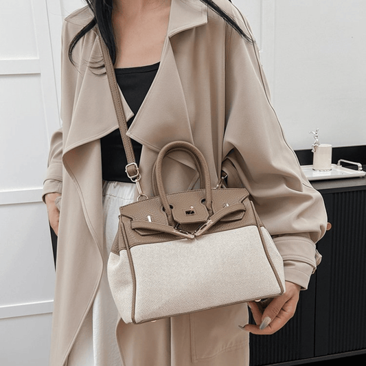 Canvas Birkin Crossbody Tote Bag