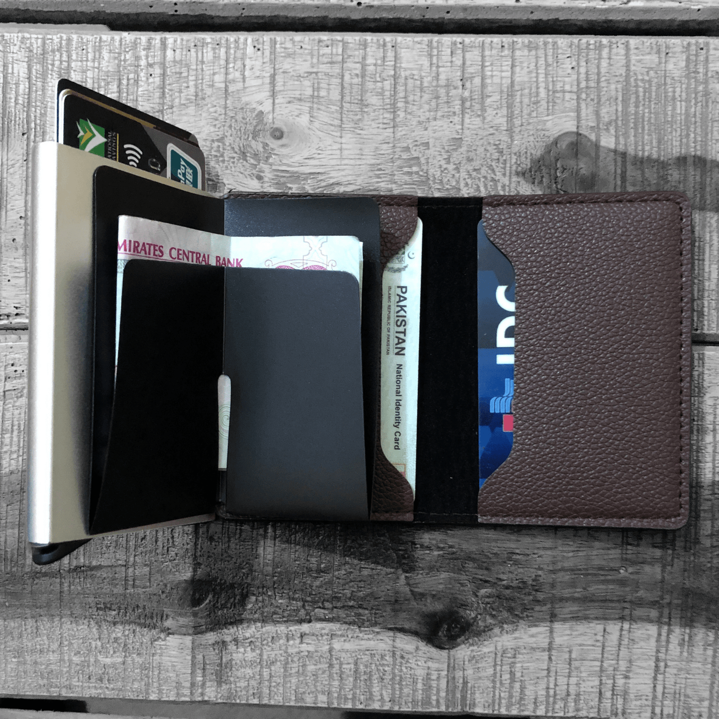 Sleek Folio PU Leather Wallet & Pop up card holder