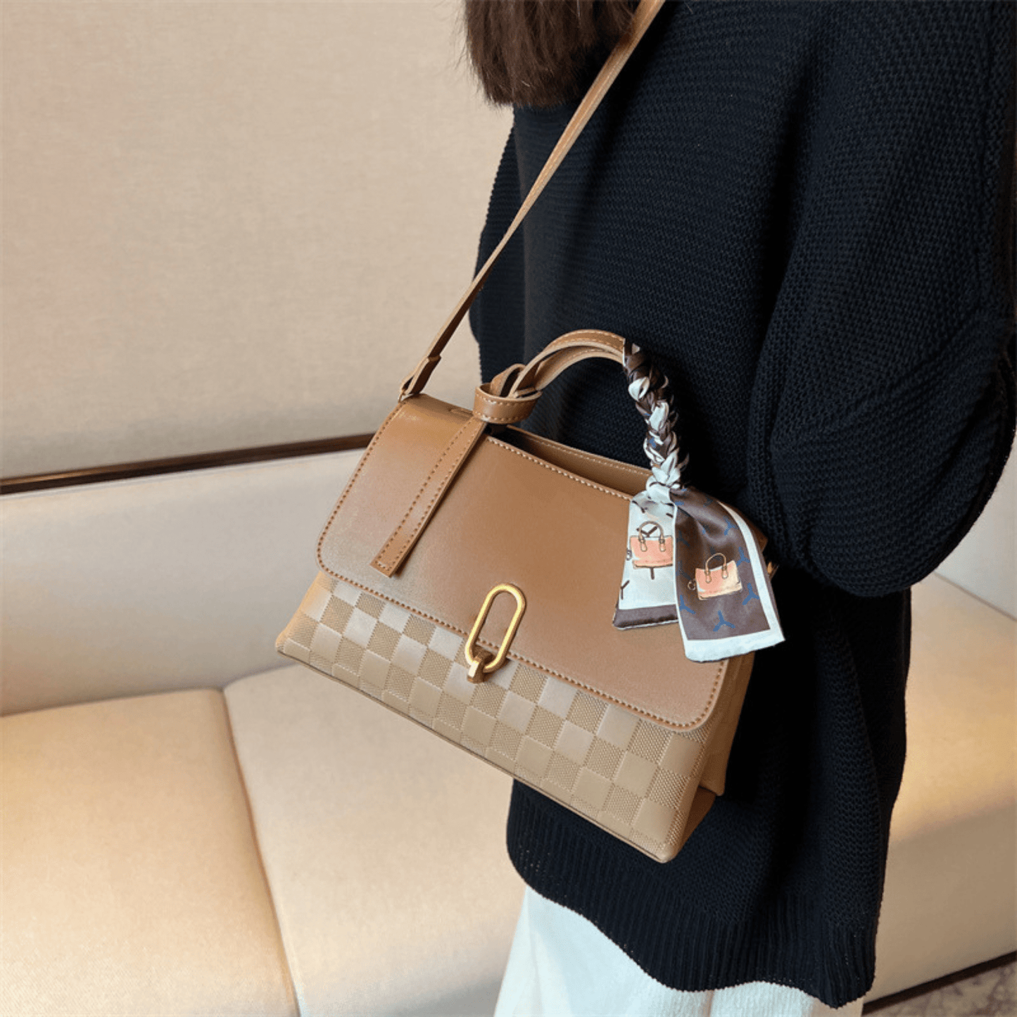 Sandstone Charm Crossbody Handbag