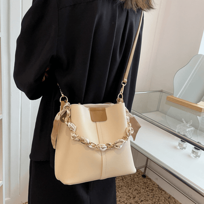 Chic Chain Bucket Tote Bag