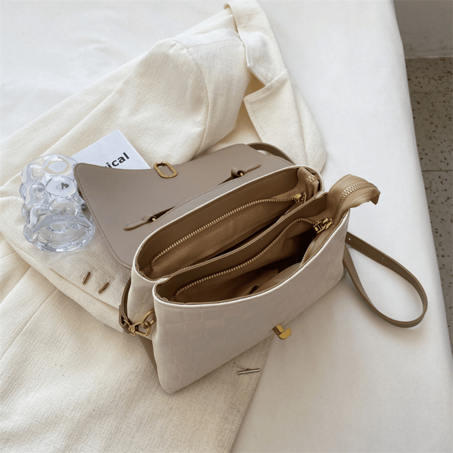 Sandstone Charm Crossbody Handbag