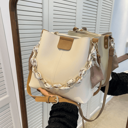 Chic Chain Bucket Tote Bag